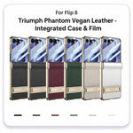 Custodia magnetica in pelle GKK integrata per telefono Triumph Phantom con supporto, For Galaxy Z Flip8 5G, For Samsung Galaxy Z Fold7 5G, For Samsung Galaxy Z Flip7 5G