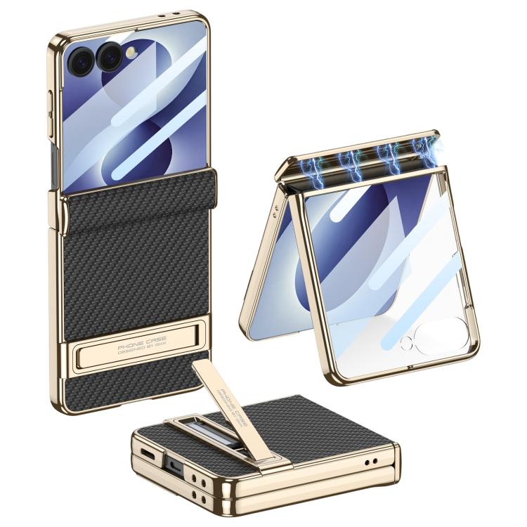 Custodia magnetica in pelle GKK integrata per telefono Triumph Phantom con supporto, For Galaxy Z Flip8 5G, For Samsung Galaxy Z Fold7 5G, For Samsung Galaxy Z Flip7 5G