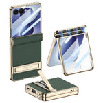 Custodia magnetica in pelle GKK integrata per telefono Triumph Phantom con supporto, For Galaxy Z Flip8 5G, For Samsung Galaxy Z Fold7 5G, For Samsung Galaxy Z Flip7 5G