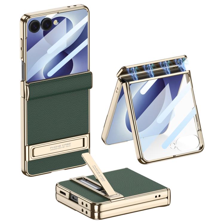 Custodia magnetica in pelle GKK integrata per telefono Triumph Phantom con supporto, For Galaxy Z Flip8 5G, For Samsung Galaxy Z Fold7 5G, For Samsung Galaxy Z Flip7 5G