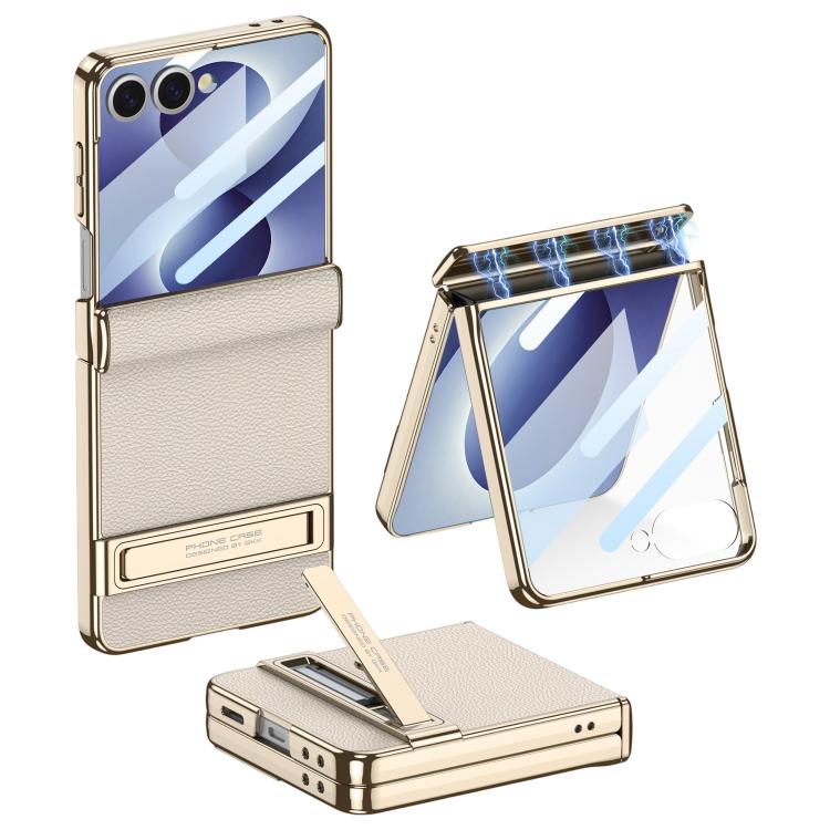 Custodia magnetica in pelle GKK integrata per telefono Triumph Phantom con supporto, For Galaxy Z Flip8 5G, For Samsung Galaxy Z Fold7 5G, For Samsung Galaxy Z Flip7 5G