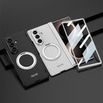 Custodia per telefono GKK con cerniera pieghevole magnetica integrata e supporto girevole, a copertura totale., For Galaxy Z Fold8 Ultra 5G, For Samsung Galaxy Z Fold7 5G