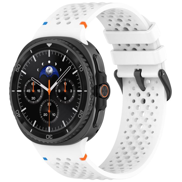 Cinturino per orologio xDfind in silicone traspirante con fibbia in lega nera e motivo a nido d'ape., For Samsung Galaxy Watch8 / Watch8 Classic