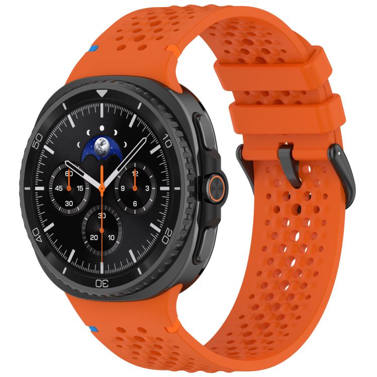Cinturino per orologio xDfind in silicone traspirante con fibbia in lega nera e motivo a nido d'ape., For Samsung Galaxy Watch8 / Watch8 Classic