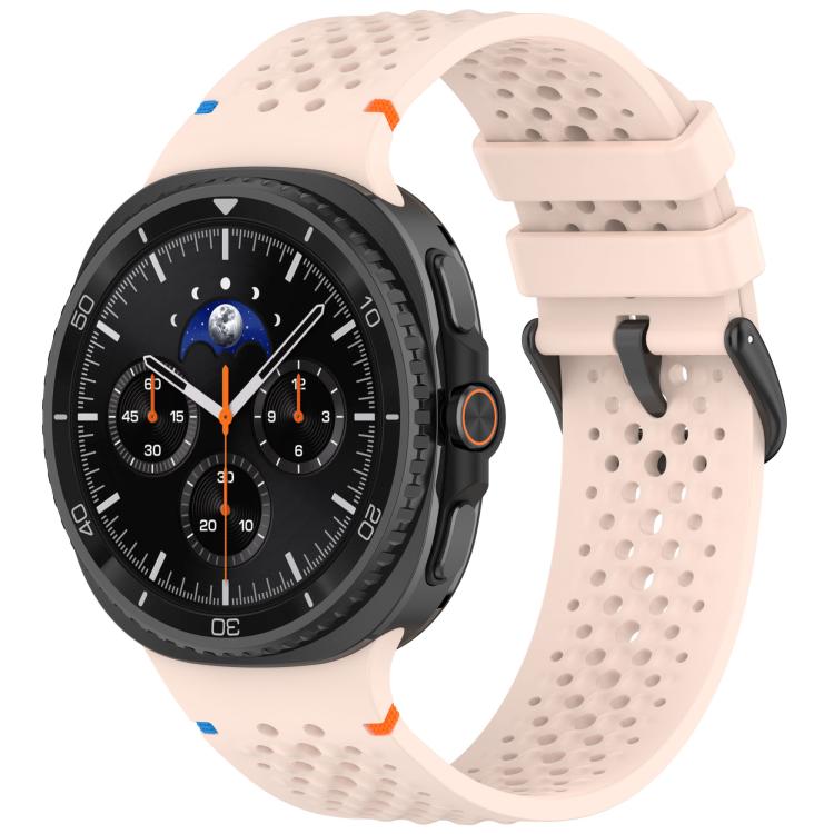 Cinturino per orologio xDfind in silicone traspirante con fibbia in lega nera e motivo a nido d'ape., For Samsung Galaxy Watch8 / Watch8 Classic