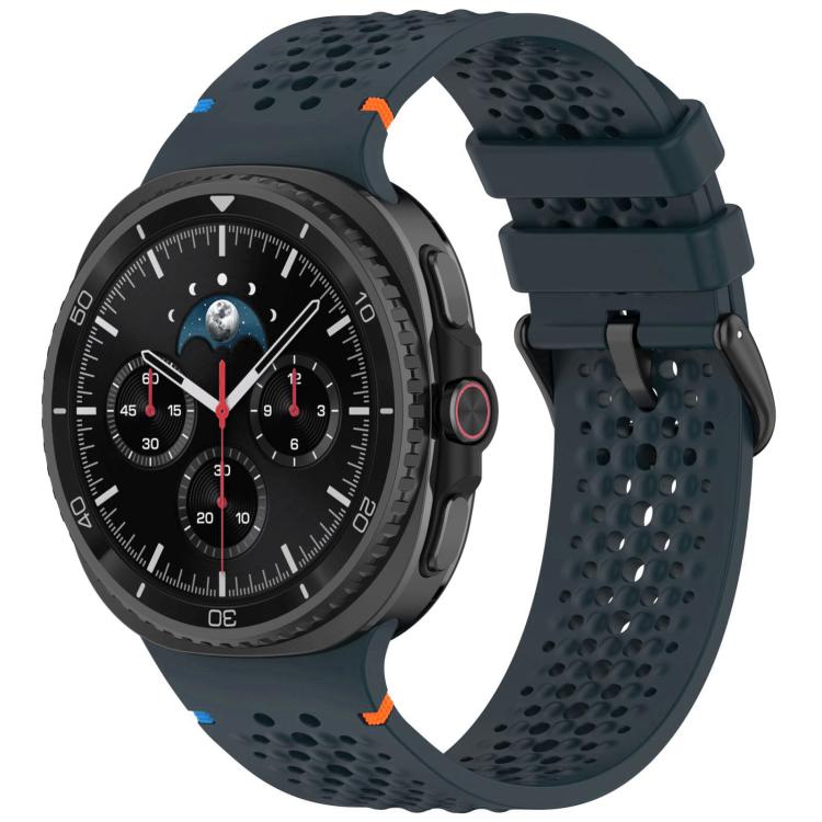 Cinturino per orologio xDfind in silicone traspirante con fibbia in lega nera e motivo a nido d'ape., For Samsung Galaxy Watch8 / Watch8 Classic