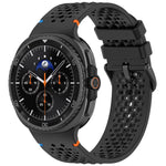 Cinturino per orologio xDfind in silicone traspirante con fibbia in lega nera e motivo a nido d'ape., For Samsung Galaxy Watch8 / Watch8 Classic