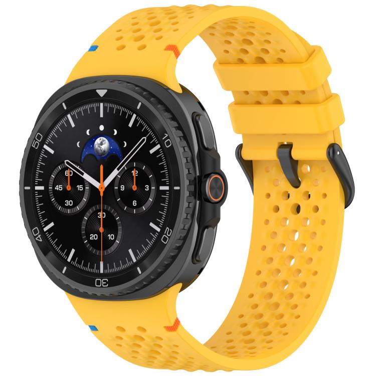 Cinturino per orologio xDfind in silicone traspirante con fibbia in lega nera e motivo a nido d'ape., For Samsung Galaxy Watch8 / Watch8 Classic