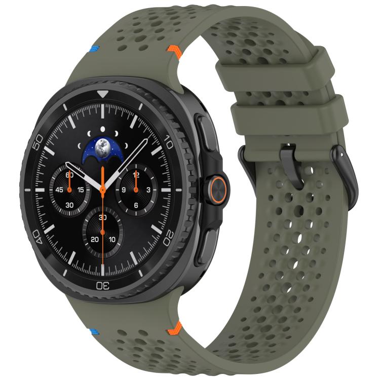 Cinturino per orologio xDfind in silicone traspirante con fibbia in lega nera e motivo a nido d'ape., For Samsung Galaxy Watch8 / Watch8 Classic