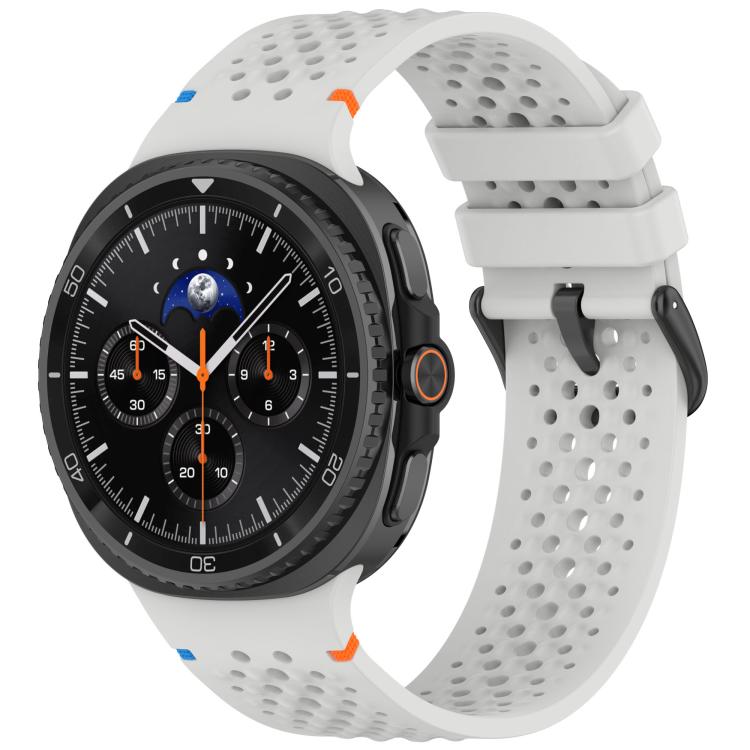 Cinturino per orologio xDfind in silicone traspirante con fibbia in lega nera e motivo a nido d'ape., For Samsung Galaxy Watch8 / Watch8 Classic