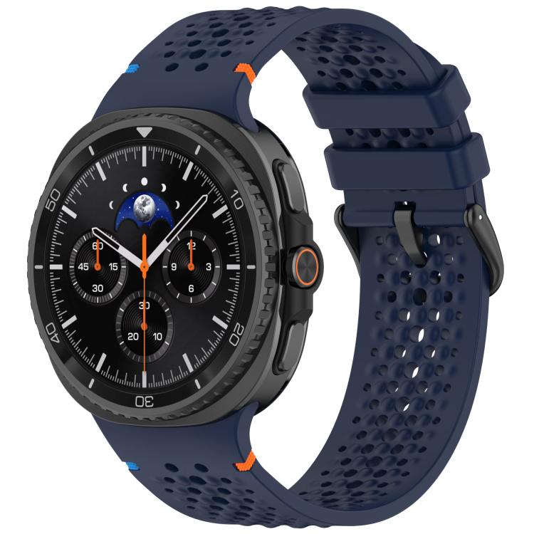Cinturino per orologio xDfind in silicone traspirante con fibbia in lega nera e motivo a nido d'ape., For Samsung Galaxy Watch8 / Watch8 Classic