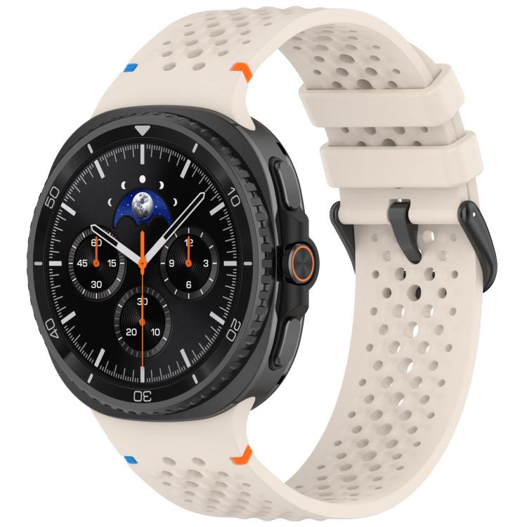 Cinturino per orologio xDfind in silicone traspirante con fibbia in lega nera e motivo a nido d'ape., For Samsung Galaxy Watch8 / Watch8 Classic