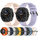 Cinturino per orologio xDfind in silicone traspirante con fibbia in lega nera e motivo a nido d'ape., For Samsung Galaxy Watch8 / Watch8 Classic