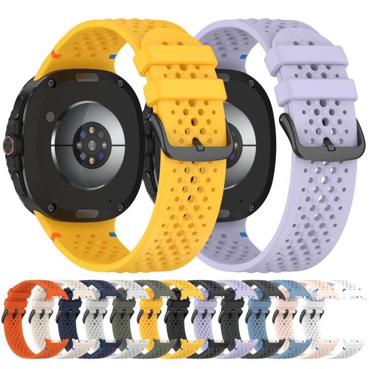 Cinturino per orologio xDfind in silicone traspirante con fibbia in lega nera e motivo a nido d'ape., For Samsung Galaxy Watch8 / Watch8 Classic