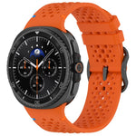 Cinturino per orologio xDfind Ladder con fibbia nera e motivo a nido d'ape in silicone traspirante., For Samsung Galaxy Watch8 / Watch8 Classic