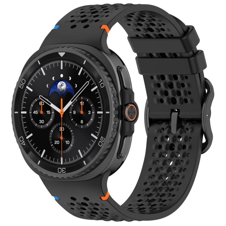 Cinturino per orologio xDfind Ladder con fibbia nera e motivo a nido d'ape in silicone traspirante., For Samsung Galaxy Watch8 / Watch8 Classic