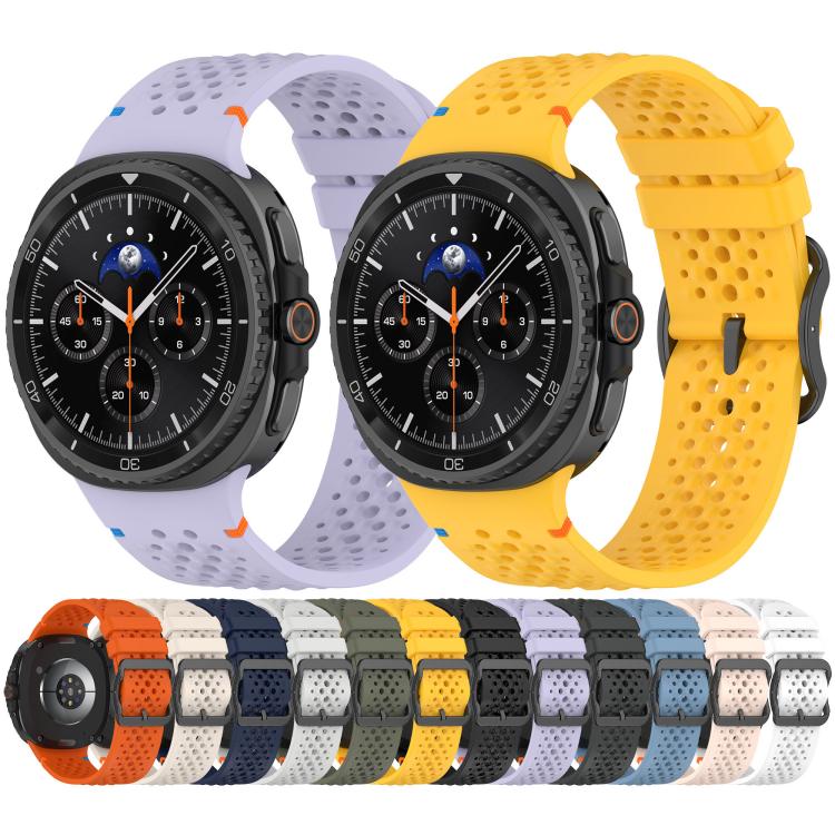 Cinturino per orologio xDfind Ladder con fibbia nera e motivo a nido d'ape in silicone traspirante., For Samsung Galaxy Watch8 / Watch8 Classic