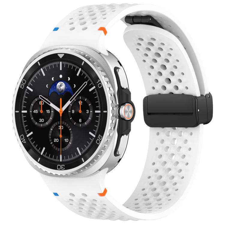 Cinturino per orologio xDfind in silicone traspirante con fibbia magnetica nera e motivo a nido d'ape., For Samsung Galaxy Watch8 / Watch8 Classic