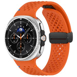 Cinturino per orologio xDfind in silicone traspirante con fibbia magnetica nera e motivo a nido d'ape., For Samsung Galaxy Watch8 / Watch8 Classic