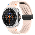 Cinturino per orologio xDfind in silicone traspirante con fibbia magnetica nera e motivo a nido d'ape., For Samsung Galaxy Watch8 / Watch8 Classic