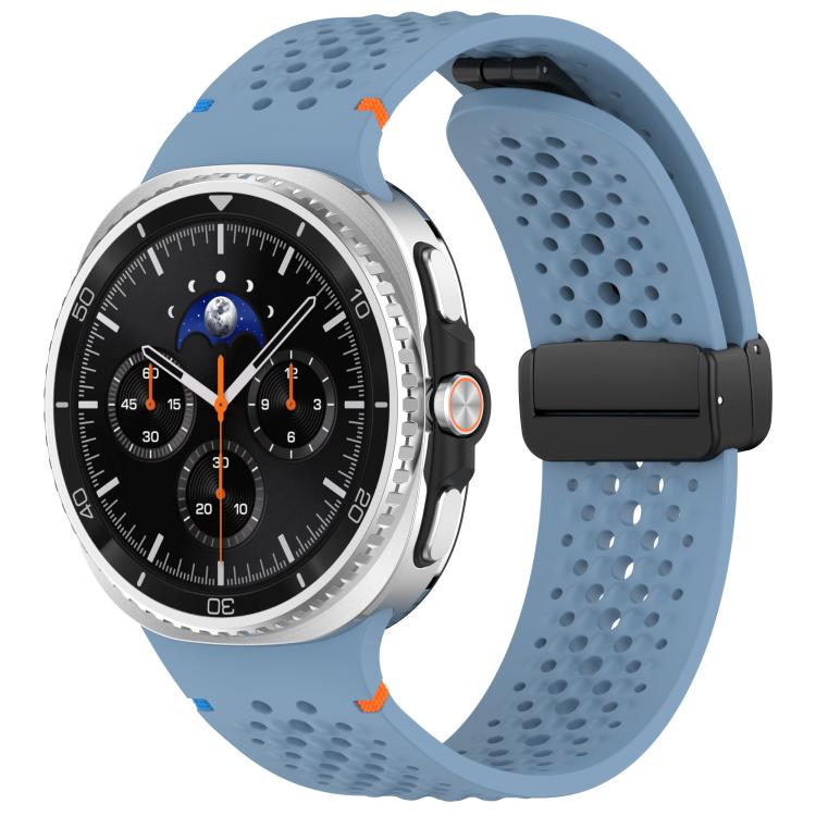 Cinturino per orologio xDfind in silicone traspirante con fibbia magnetica nera e motivo a nido d'ape., For Samsung Galaxy Watch8 / Watch8 Classic
