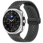 Cinturino per orologio xDfind in silicone traspirante con fibbia magnetica nera e motivo a nido d'ape., For Samsung Galaxy Watch8 / Watch8 Classic