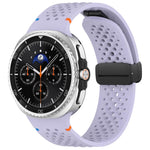 Cinturino per orologio xDfind in silicone traspirante con fibbia magnetica nera e motivo a nido d'ape., For Samsung Galaxy Watch8 / Watch8 Classic