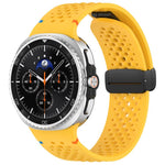 Cinturino per orologio xDfind in silicone traspirante con fibbia magnetica nera e motivo a nido d'ape., For Samsung Galaxy Watch8 / Watch8 Classic