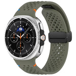 Cinturino per orologio xDfind in silicone traspirante con fibbia magnetica nera e motivo a nido d'ape., For Samsung Galaxy Watch8 / Watch8 Classic