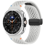Cinturino per orologio xDfind in silicone traspirante con fibbia magnetica nera e motivo a nido d'ape., For Samsung Galaxy Watch8 / Watch8 Classic