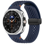 Cinturino per orologio xDfind in silicone traspirante con fibbia magnetica nera e motivo a nido d'ape., For Samsung Galaxy Watch8 / Watch8 Classic