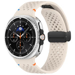 Cinturino per orologio xDfind in silicone traspirante con fibbia magnetica nera e motivo a nido d'ape., For Samsung Galaxy Watch8 / Watch8 Classic