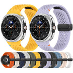Cinturino per orologio xDfind in silicone traspirante con fibbia magnetica nera e motivo a nido d'ape., For Samsung Galaxy Watch8 / Watch8 Classic