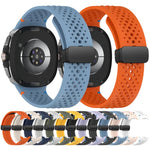 Cinturino per orologio xDfind in silicone traspirante con fibbia magnetica nera e motivo a nido d'ape., For Samsung Galaxy Watch8 / Watch8 Classic