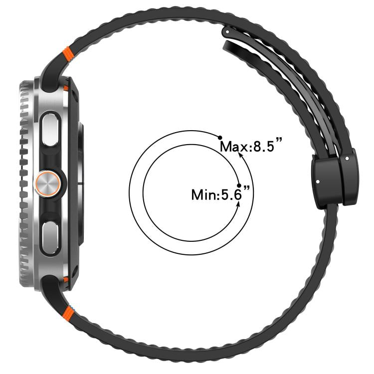 Cinturino per orologio xDfind in silicone traspirante con fibbia magnetica nera e motivo a nido d'ape., For Samsung Galaxy Watch8 / Watch8 Classic