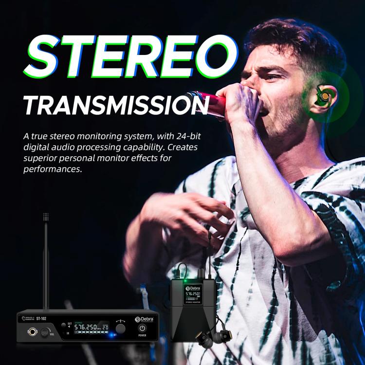 Sistema monitoraggio audio wireless DEBRA ST-102 con auricolari