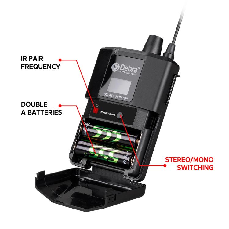 Sistema monitoraggio audio wireless DEBRA ST-102 con auricolari