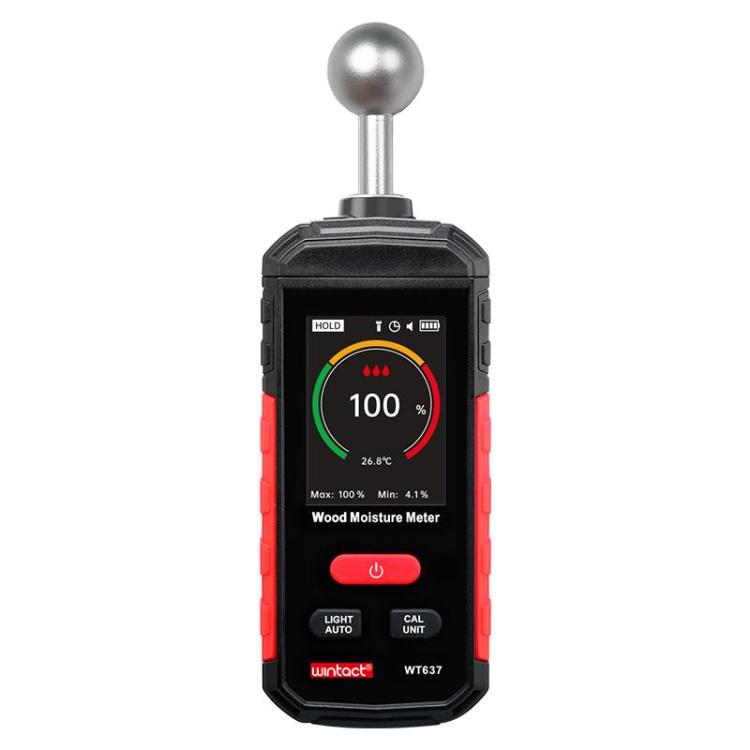 Misuratore digitale di umidità del legno Wintact WT637 con schermo a colori da 2,4 pollici, WT637