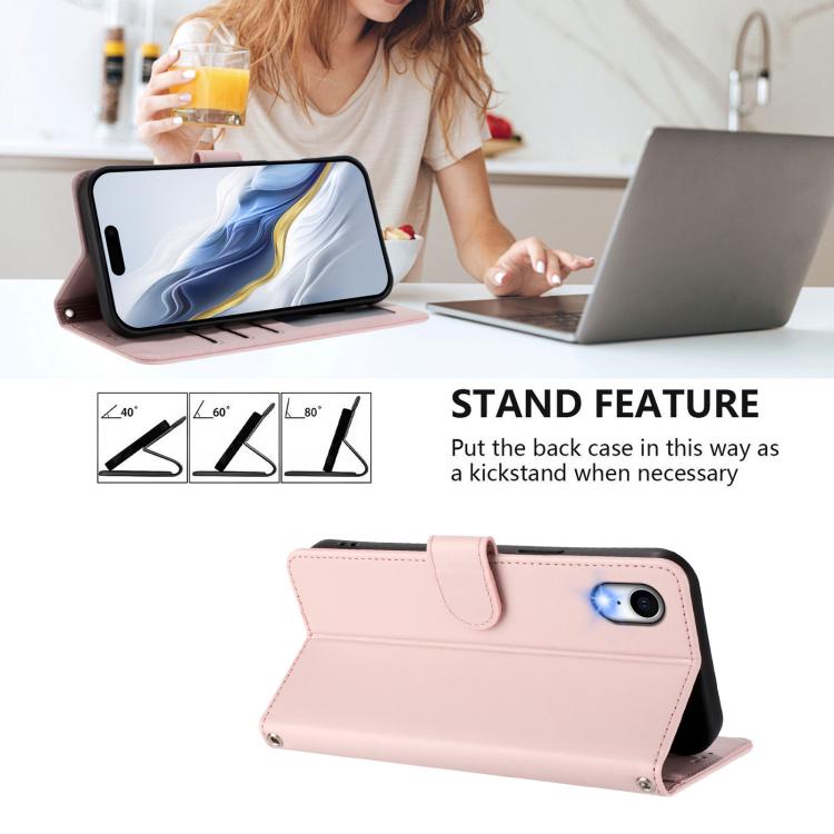 Custodia per telefono in pelle con ciondolo a forma di gatto e cuore in rilievo, completa di cinturino da polso., For iPhone XR, For iPhone XS Max