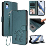 Custodia per telefono in pelle con ciondolo a forma di gatto e cuore in rilievo, completa di cinturino da polso., For iPhone XR, For iPhone XS Max