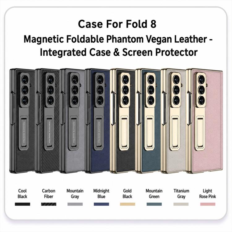 Custodia per telefono GKK con cerniera in pelle Phantom e supporto integrato con chiusura magnetica., For Galaxy Z Fold8 Ultra 5G, For Samsung Galaxy Z Fold7 5G