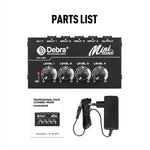 Mixer audio a 4 canali per strumenti musicali e streaming
