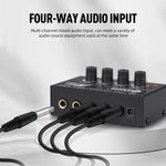 Mixer audio a 4 canali per strumenti musicali e streaming