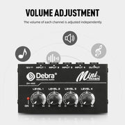 Mixer audio a 4 canali per strumenti musicali e streaming