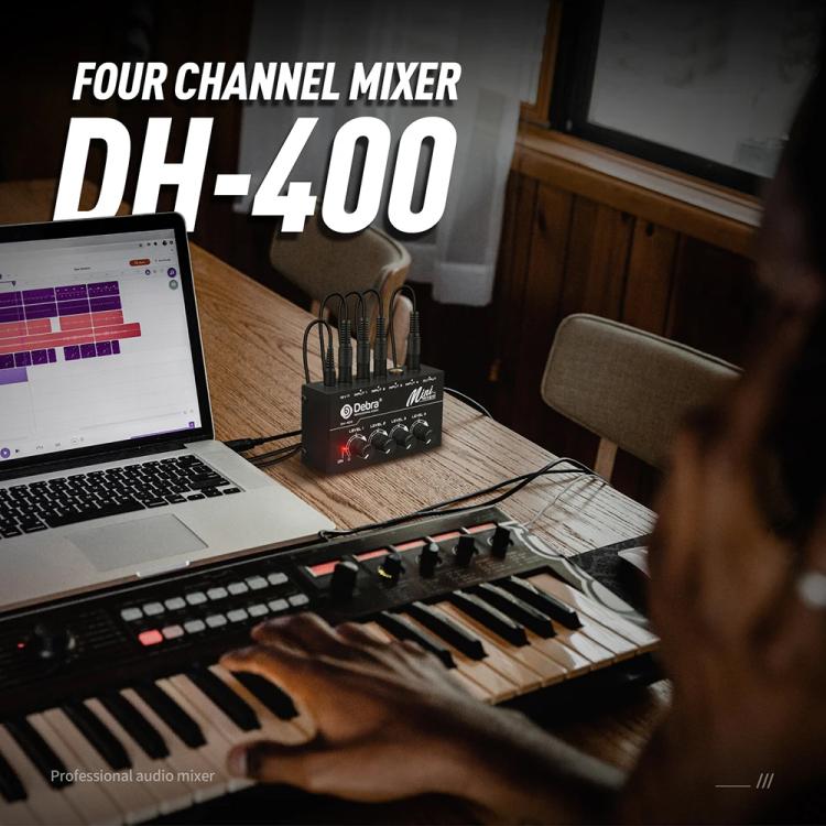 Mixer audio a 4 canali per strumenti musicali e streaming