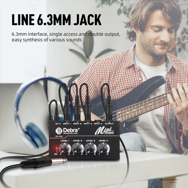 Mixer audio a 4 canali per strumenti musicali e streaming