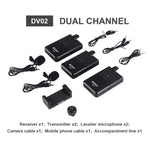 Microfono lavalier wireless DEBRA DV-02 con 2 trasmettitori