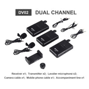 Microfono lavalier wireless DEBRA DV-02 con 2 trasmettitori