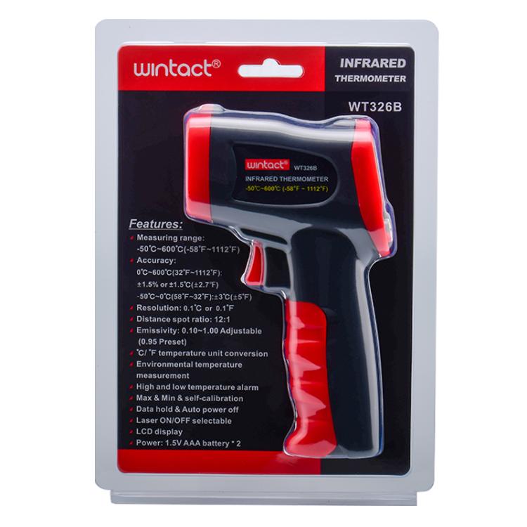 Termometro a infrarossi portatile Wintact WT326B, intervallo di misurazione: da -50 a 600 gradi Celsius, WT326B