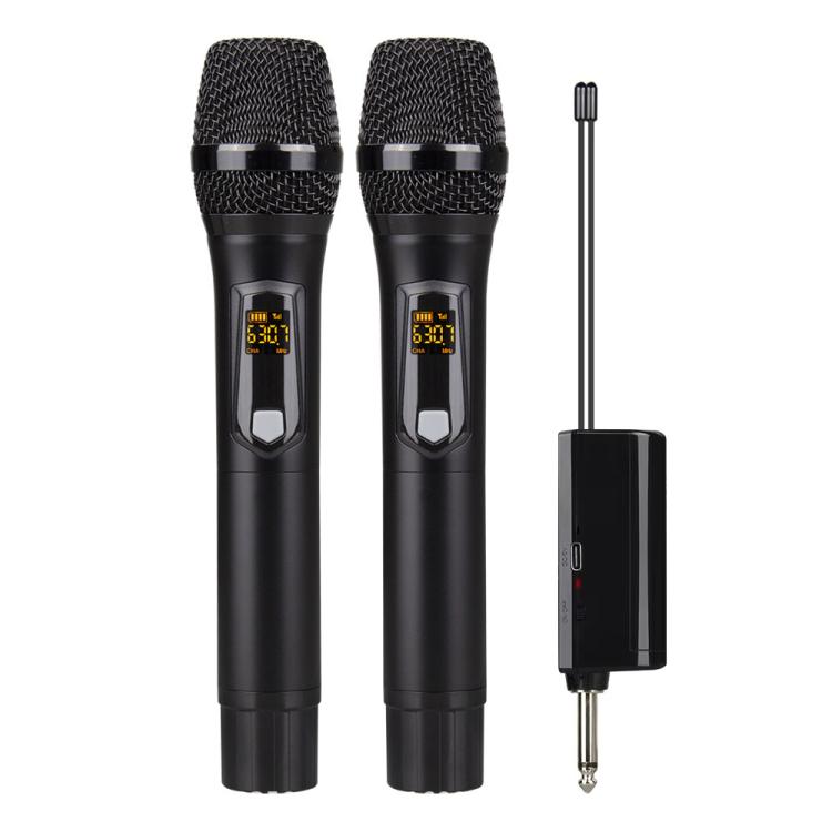 Sistema microfonico wireless ricaricabile UHF DEBRA A-25 per palcoscenici e KTV, One Mic, Two Mic